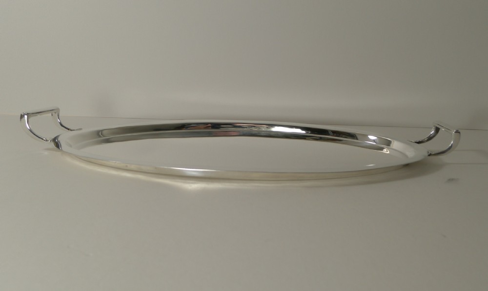 English Art Deco Silver Plated Cocktail Tray by C W Fletcher View III