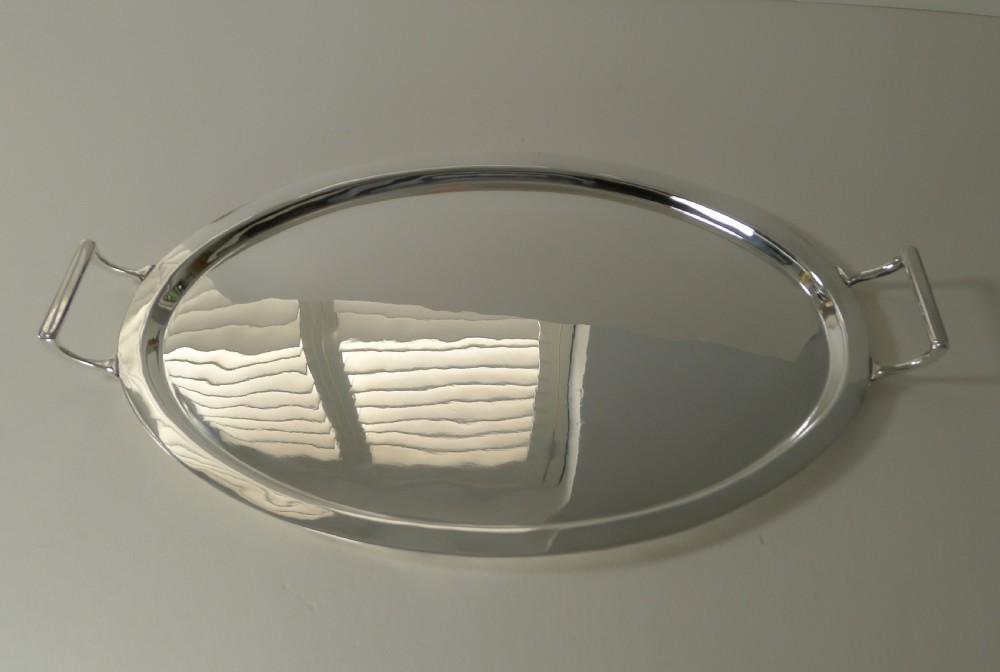 English Art Deco Silver Plated Cocktail Tray by C W Fletcher View IV
