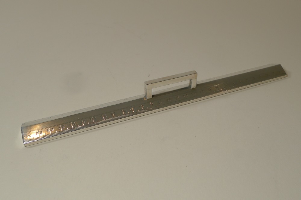 Rare Top-Notch Sterling Silver Desk Ruler by J C Vickery
