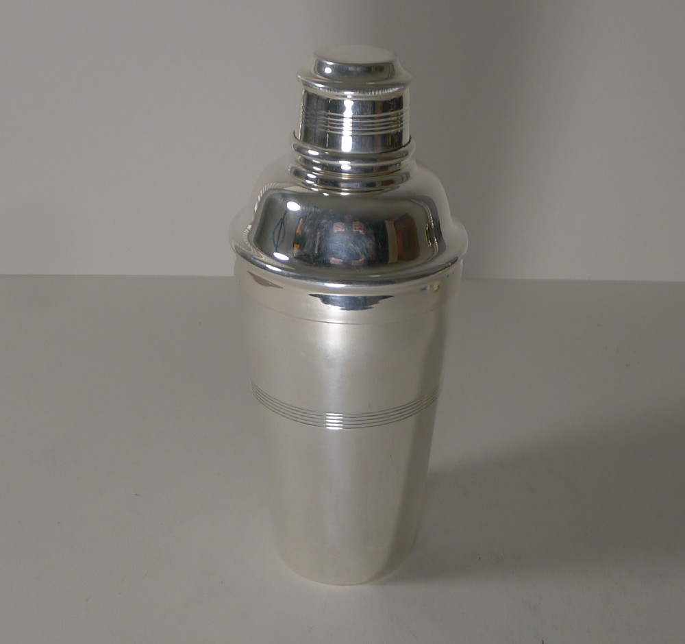 English Art Deco Silver Plated Cocktail Shaker by Elkington