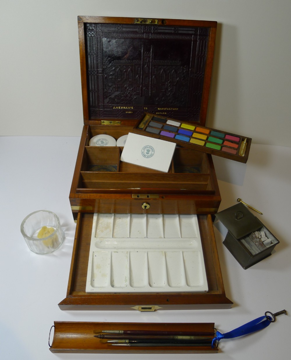 Antique English Artist's Watercolour Box - J. Newman's - c.1830