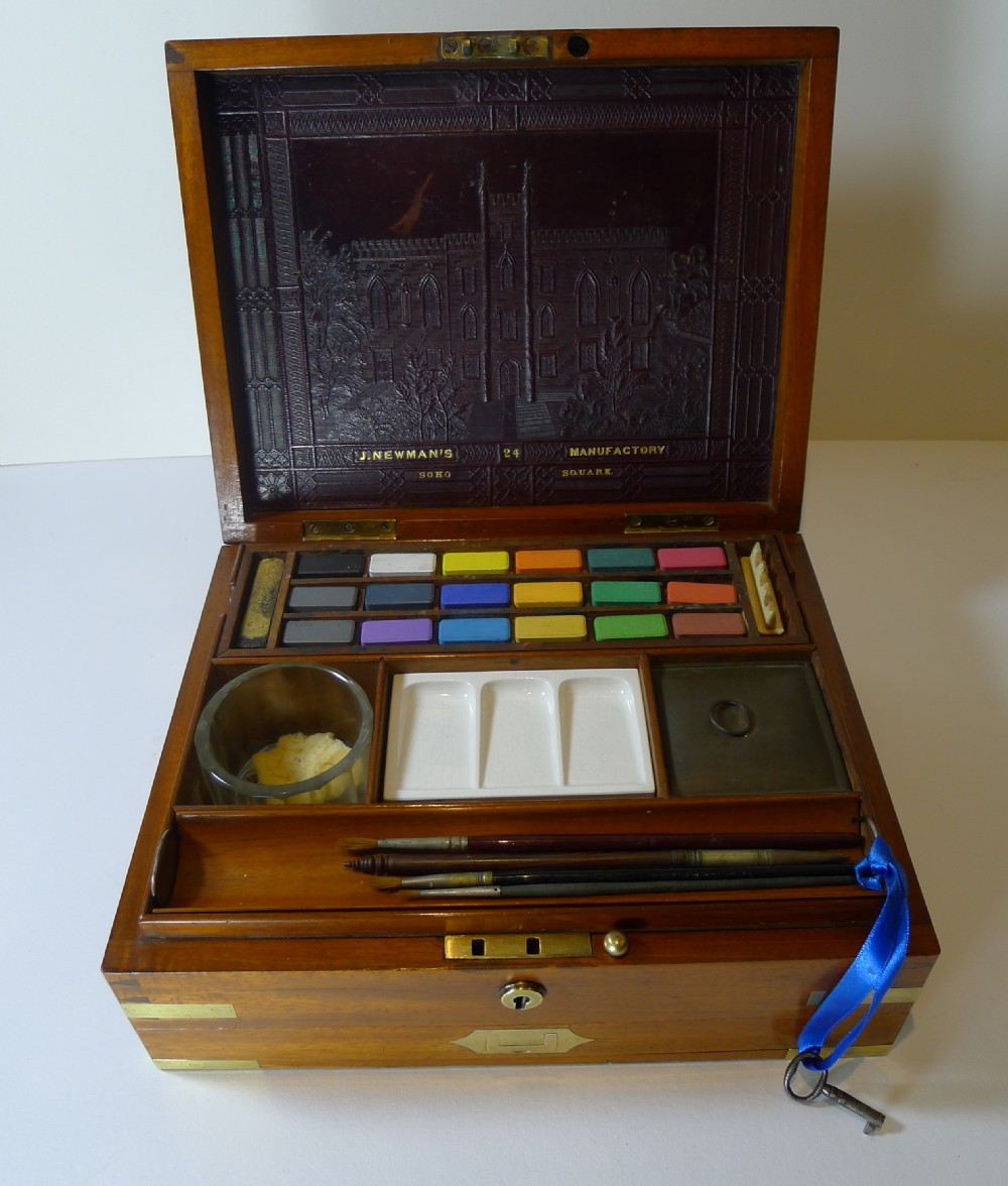 Antique English Artist's Watercolour Box - J. Newman's - c.1830 View II