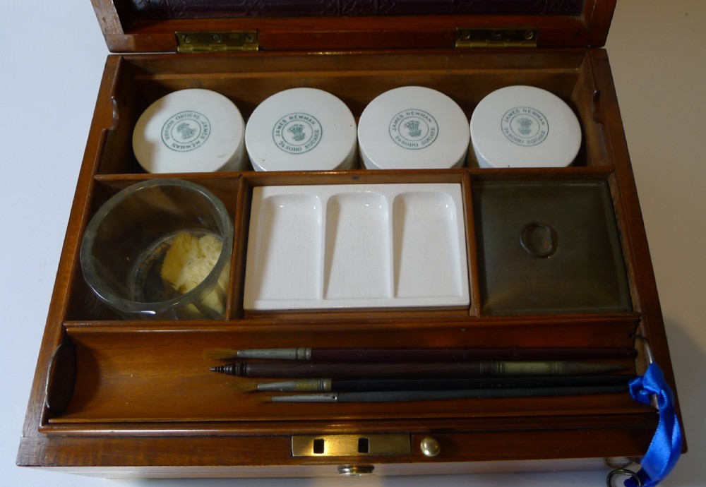 Antique English Artist's Watercolour Box - J. Newman's - c.1830 View V