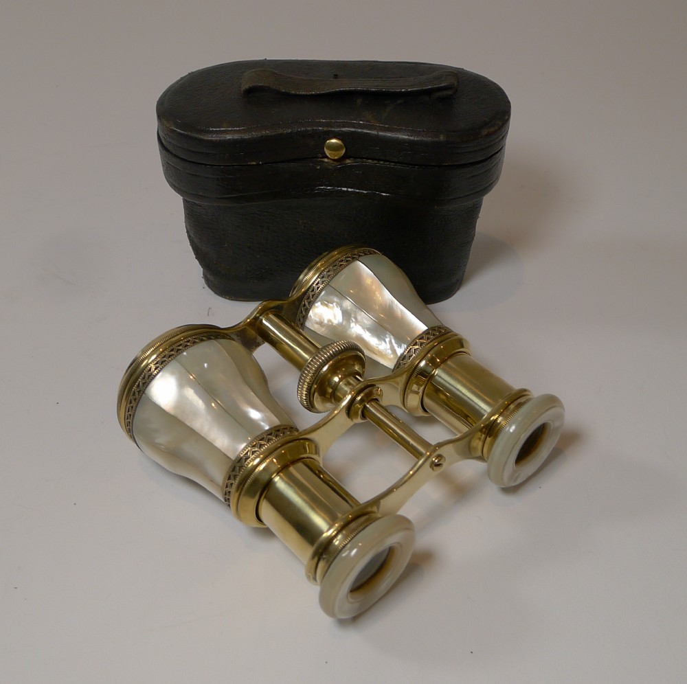 Pair Antique French Mother of Pearl Opera Glasses