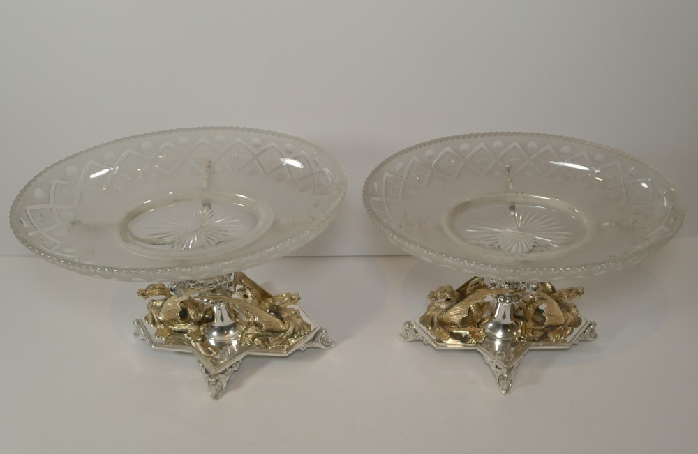 Magnificent Pair Antique English Centrepieces - Dragons - Reg. 1871 View XI