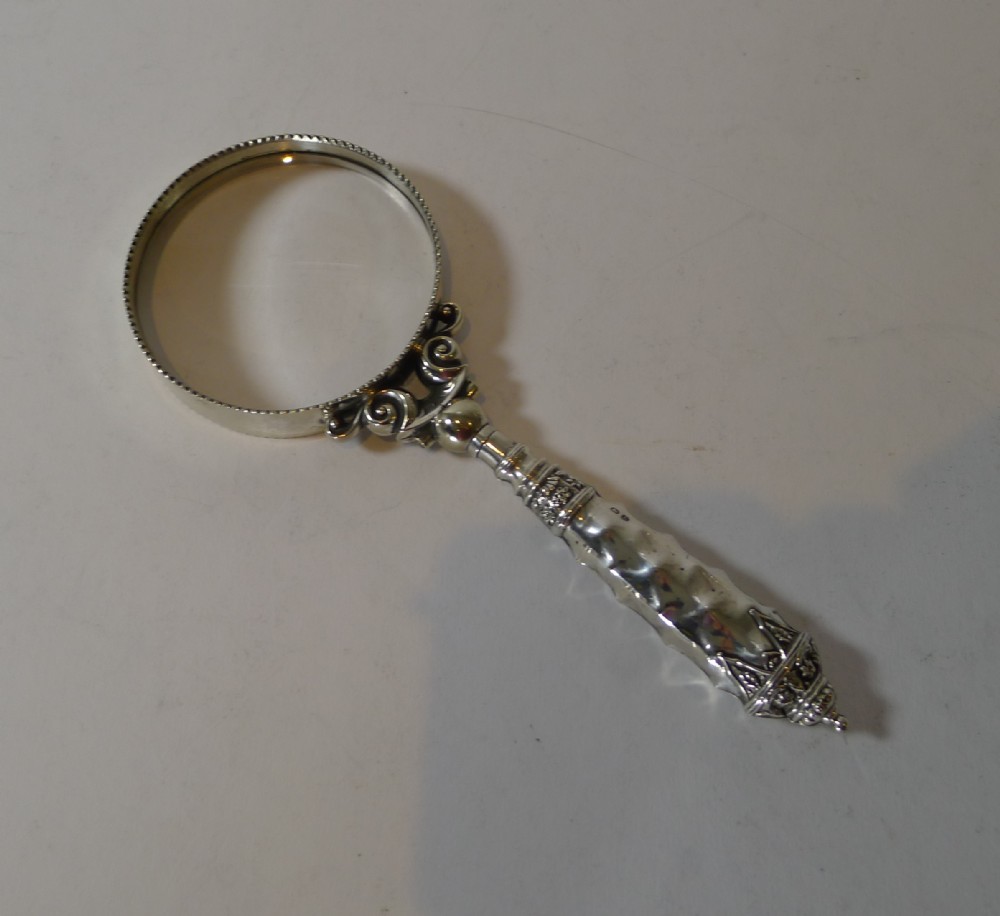 Edwardian English Sterling Silver Magnifying Glass - 1907