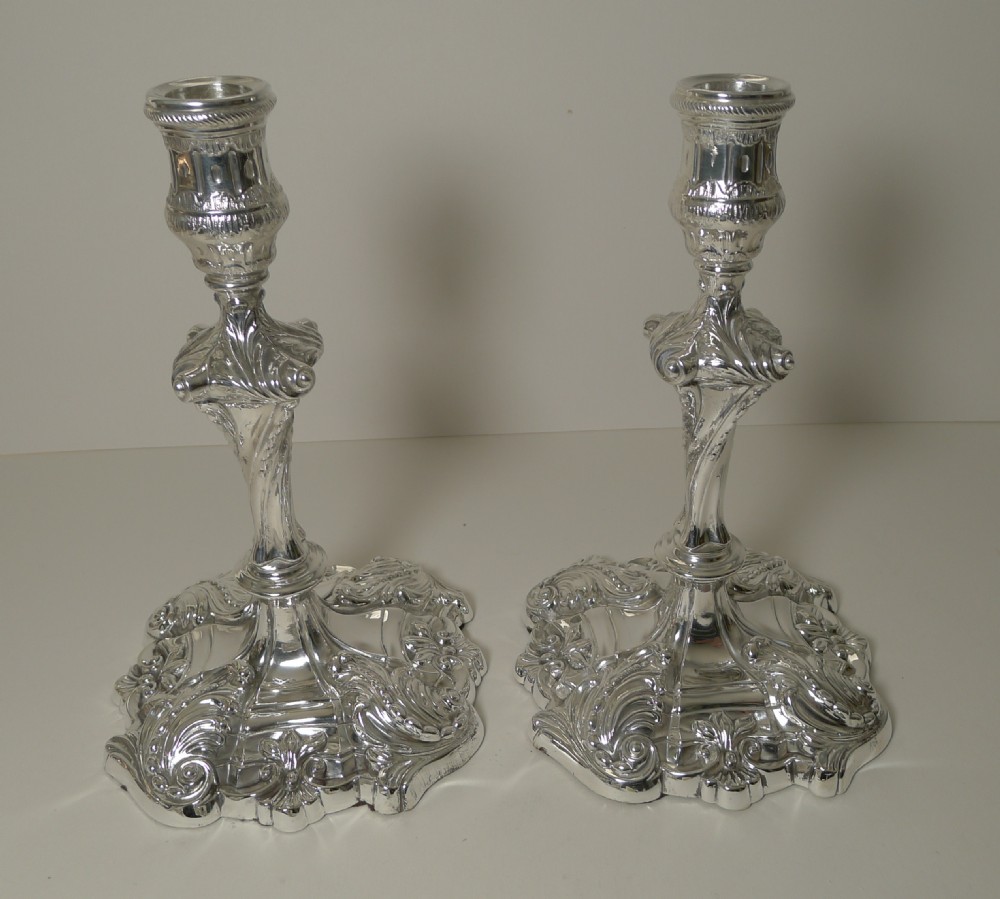 Pair Antique English Silver Plated Candelabra by Jenkins & Timm View IV