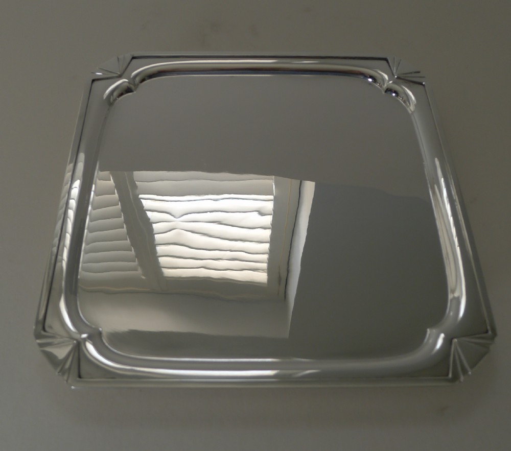 English Art Deco Silver Plated Cocktail Tray c.1930