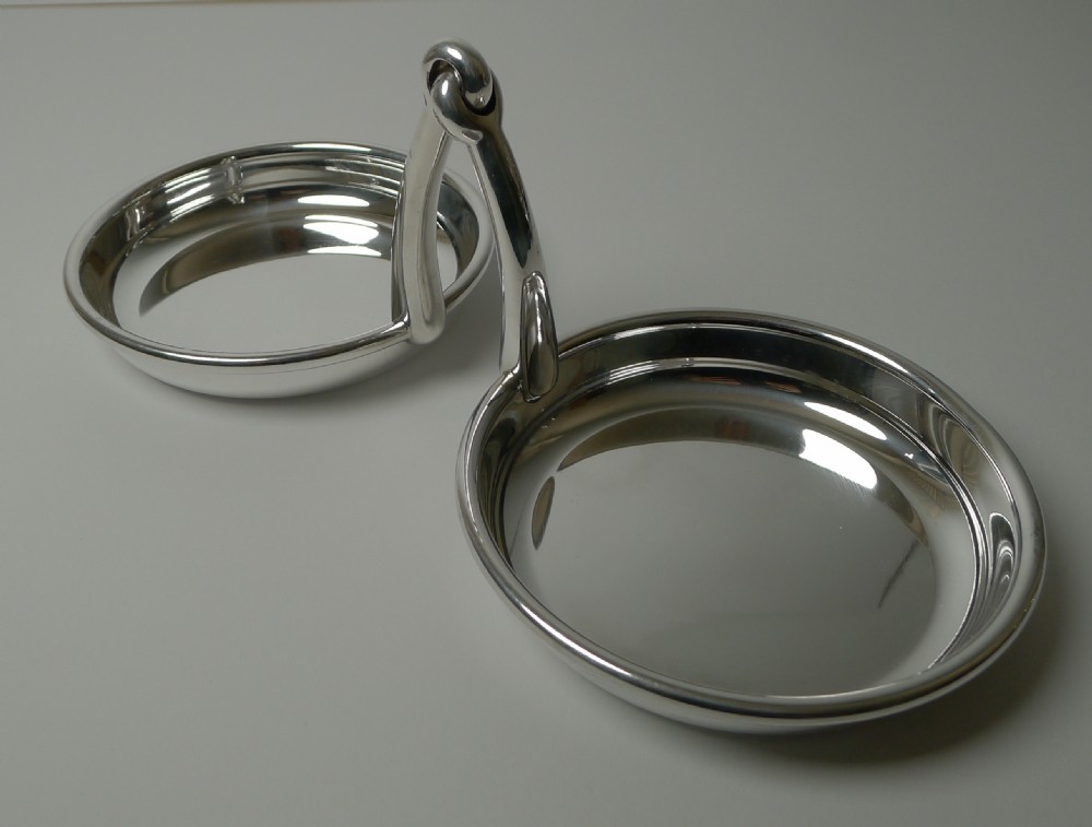 Hermes, Paris - Rare Double Equestrian Horse Bit Vide Poche / Trays c.1950 View X