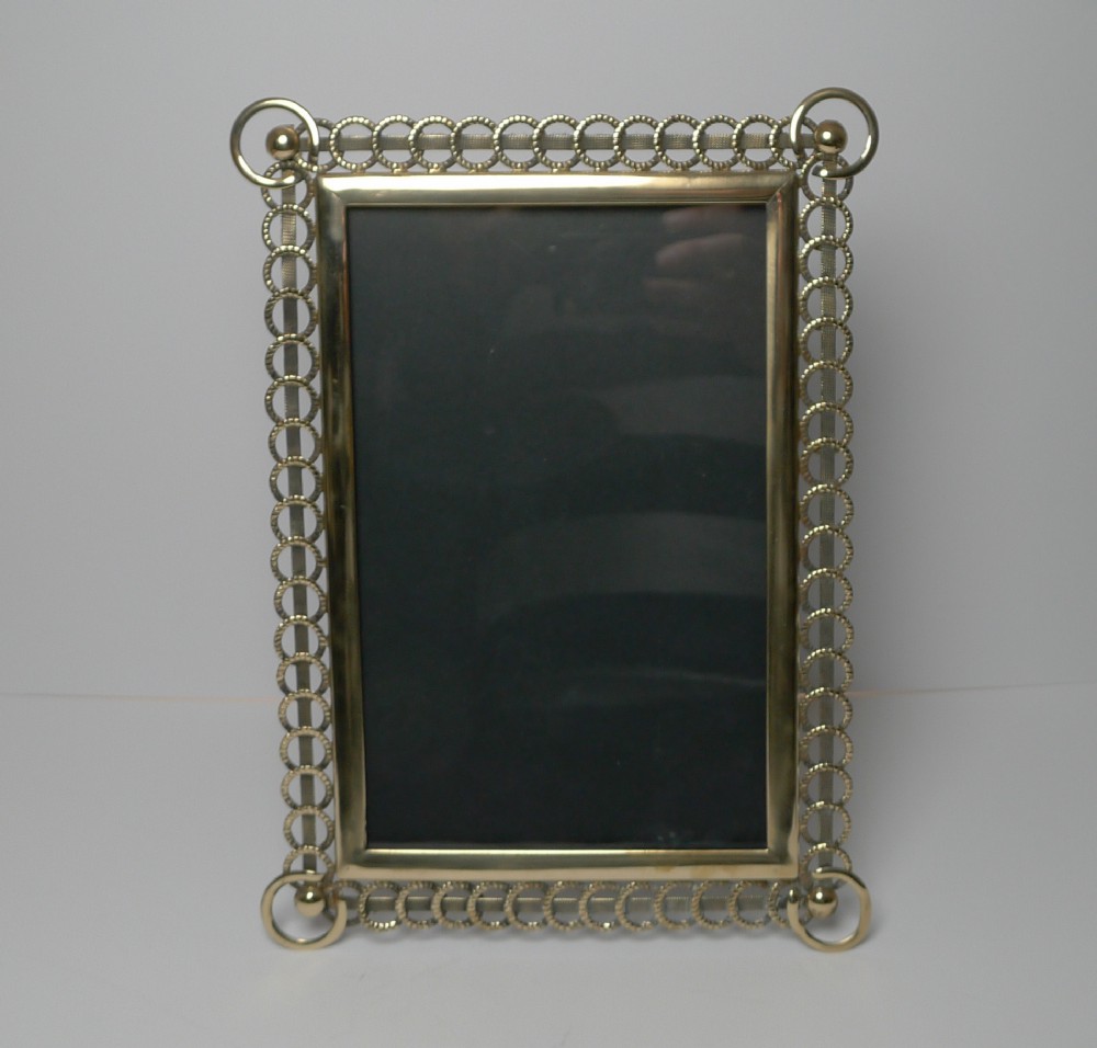 Large Antique English Brass Photograph / Picture Frame c.1890
