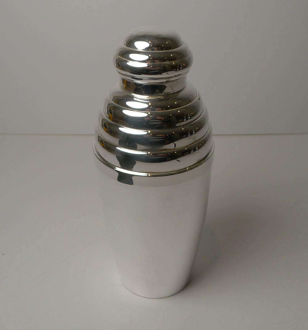 French Art Deco Silver Plated Cocktail Shaker by Brille, Paris