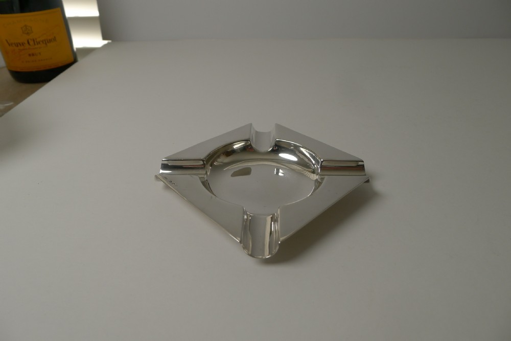 English Art Deco Sterling Silver Ashtray - 1928 View III