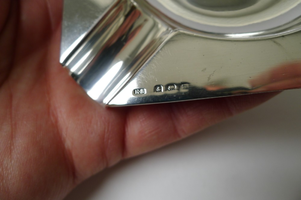English Art Deco Sterling Silver Ashtray - 1928 View VII