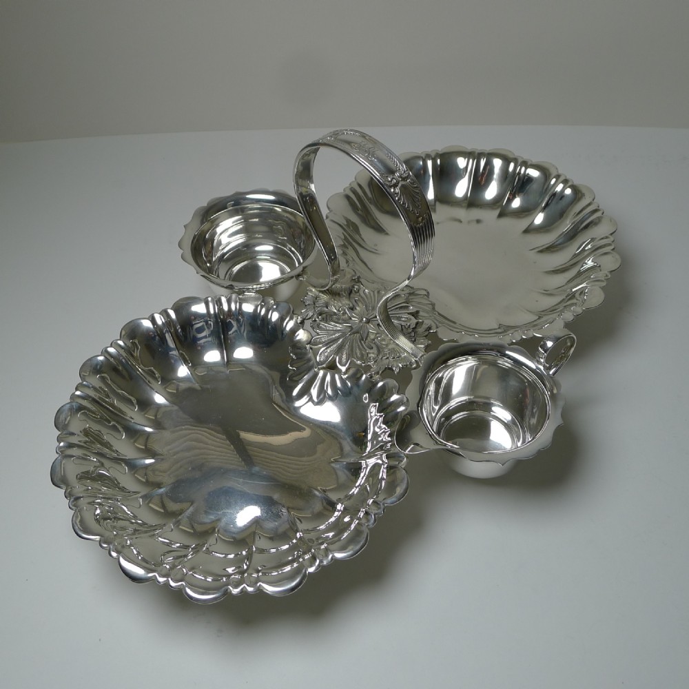 Antique English Silver Plated Strawberry Set by Walker & Hall, c.1895