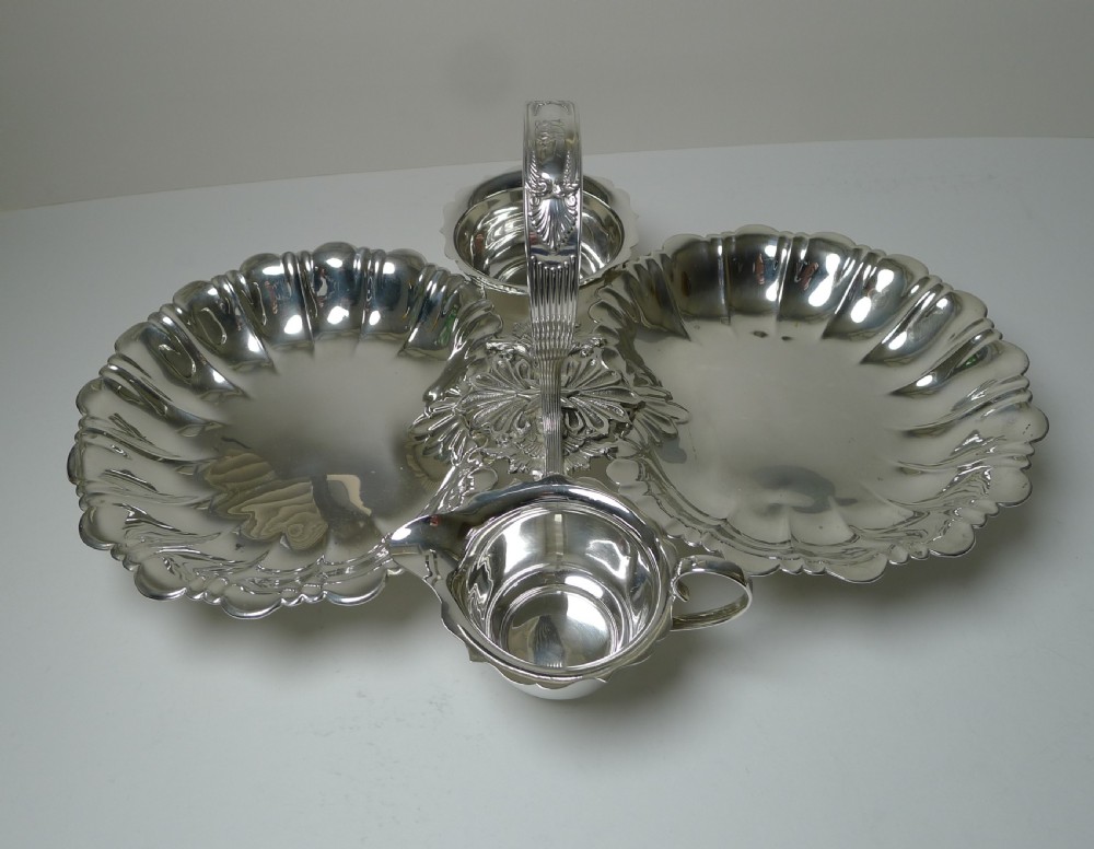 Antique English Silver Plated Strawberry Set by Walker & Hall, c.1895 View II