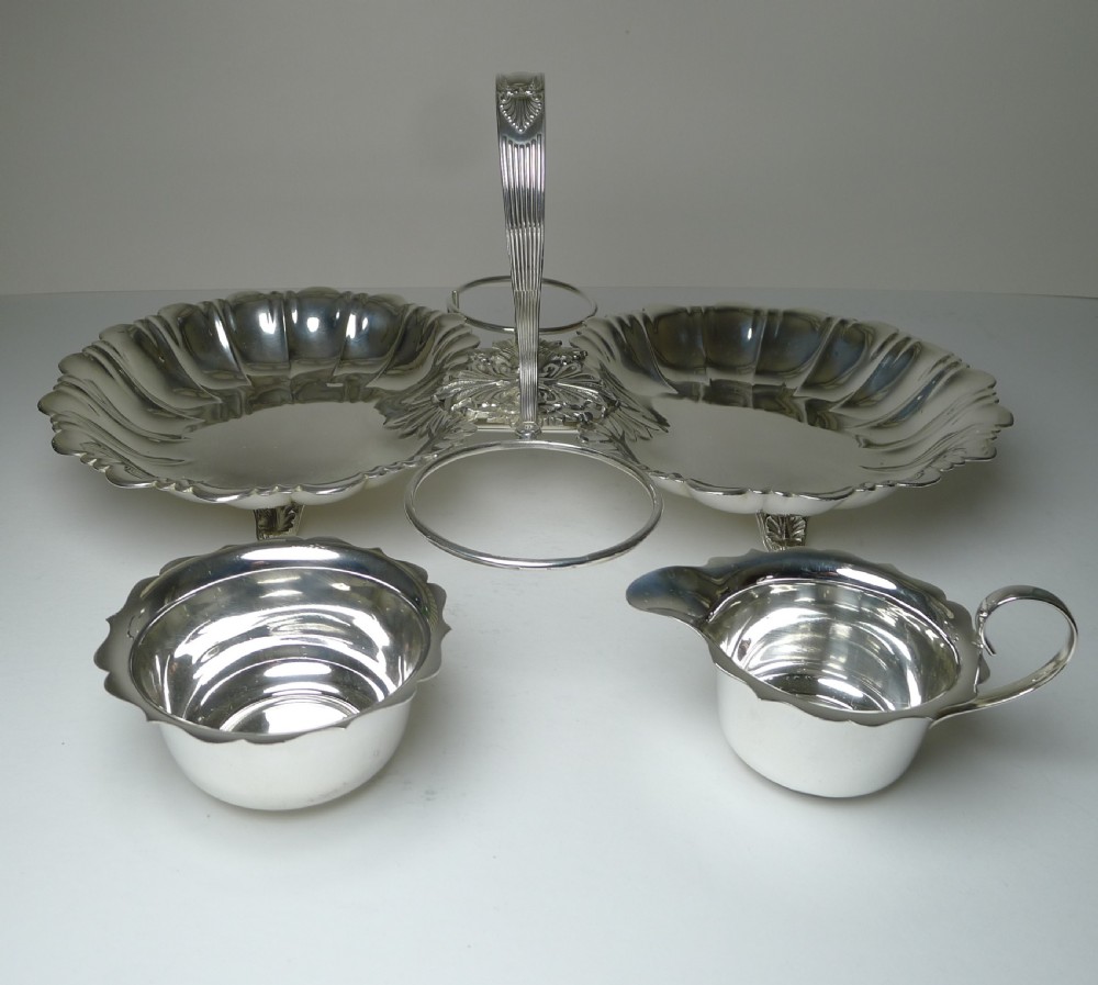 Antique English Silver Plated Strawberry Set by Walker & Hall, c.1895 View VII