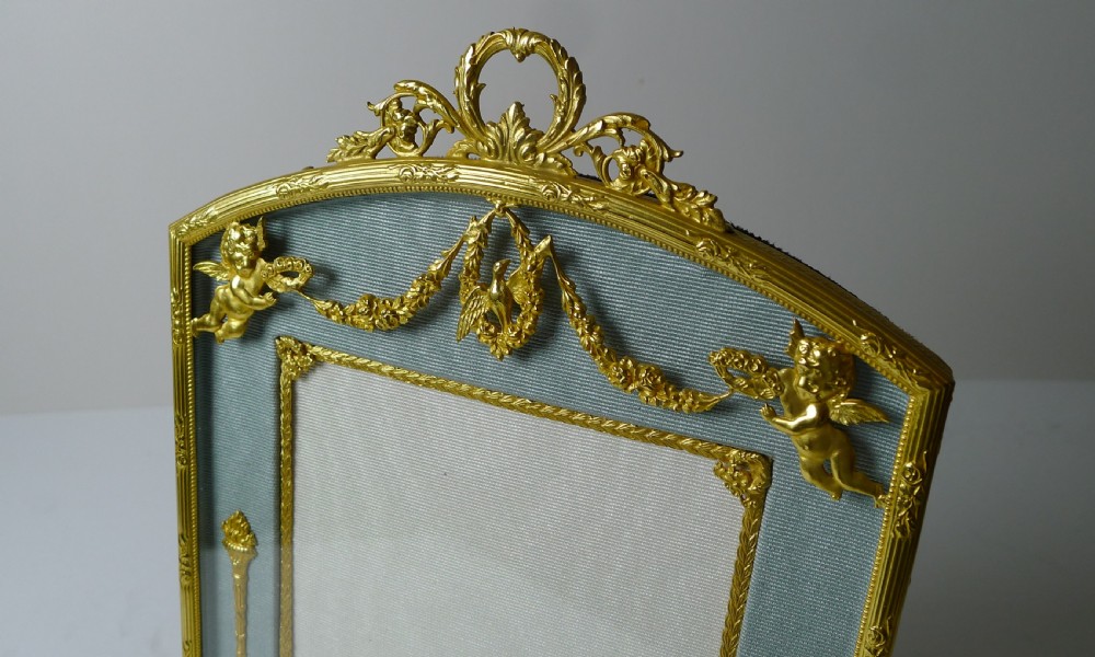 French Gilded Bronze Photograph / Picture Frame - Cherubs c.1900 View II
