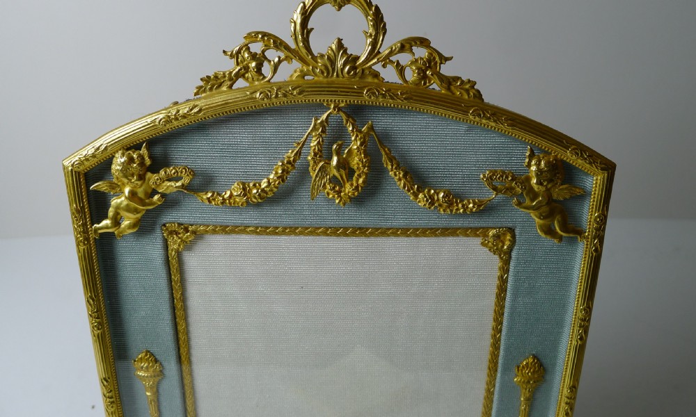 French Gilded Bronze Photograph / Picture Frame - Cherubs c.1900 View III