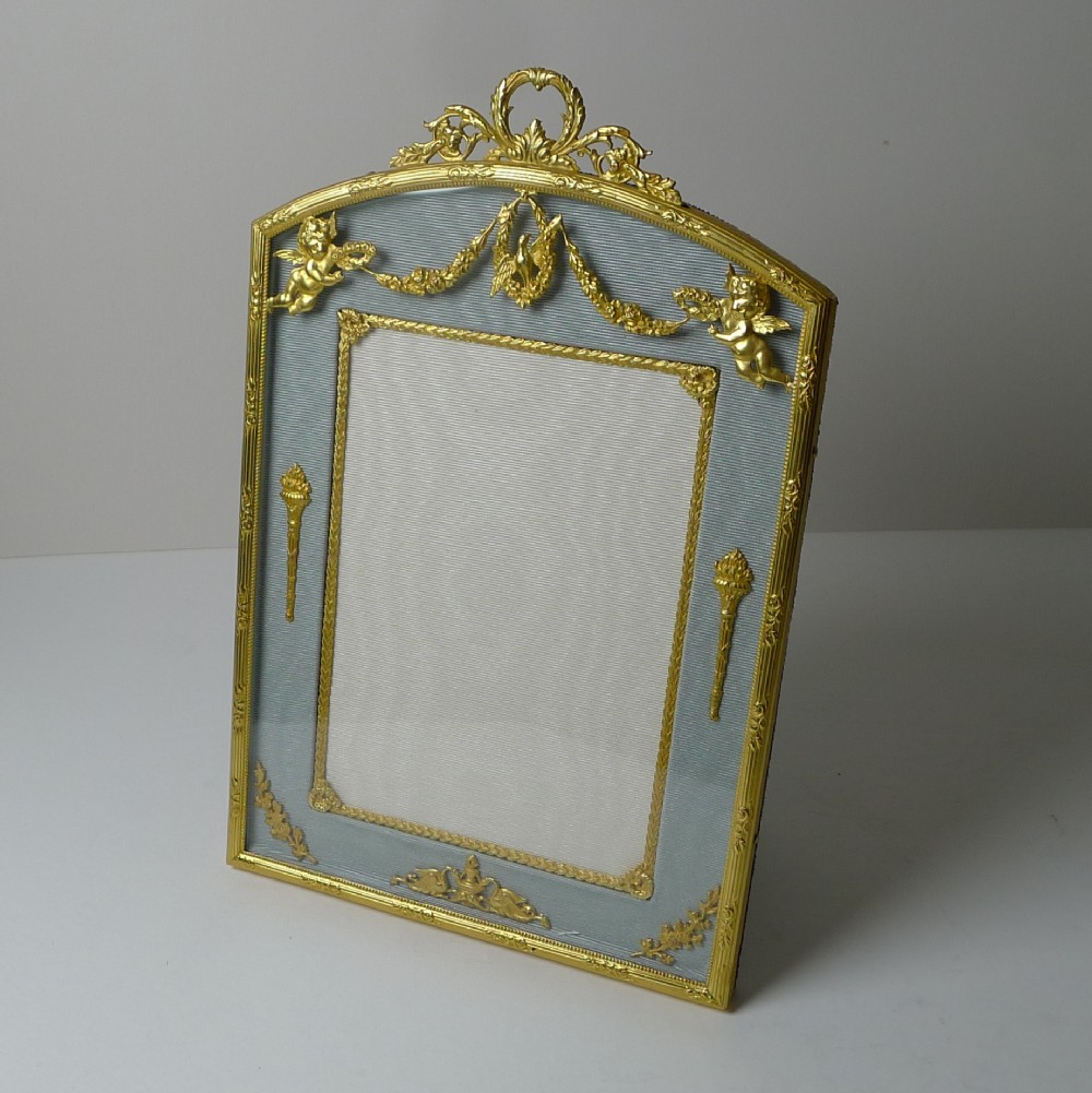 French Gilded Bronze Photograph / Picture Frame - Cherubs c.1900