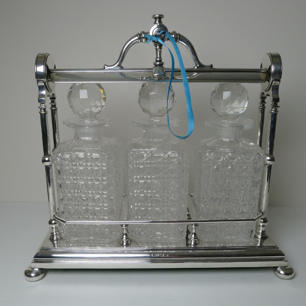 Unusual Late Victorian Silver Plated Tantalus - 1897