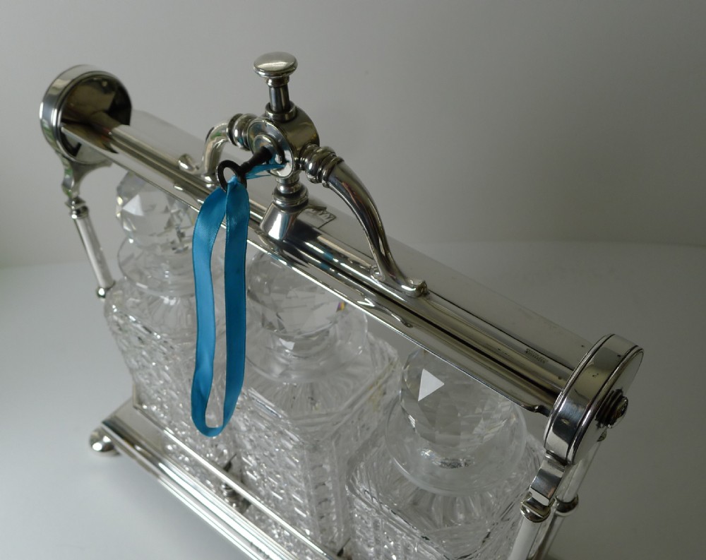 Unusual Late Victorian Silver Plated Tantalus - 1897 View IV