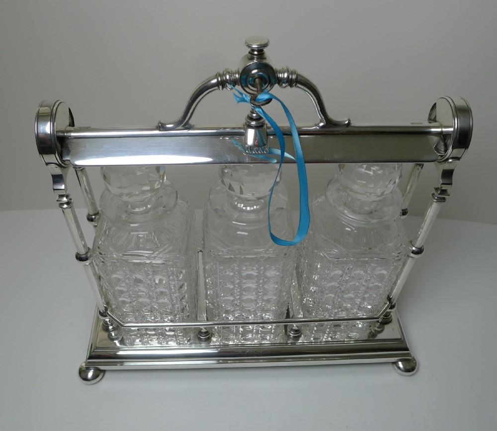 Unusual Late Victorian Silver Plated Tantalus - 1897 View XI
