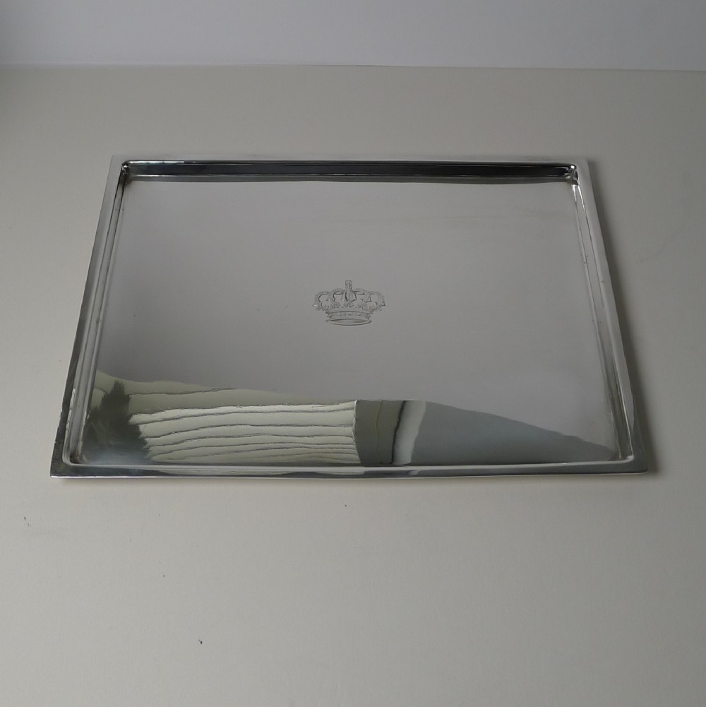 Finest Silver Plated Tray - Royal Crown by Mappin & Webb