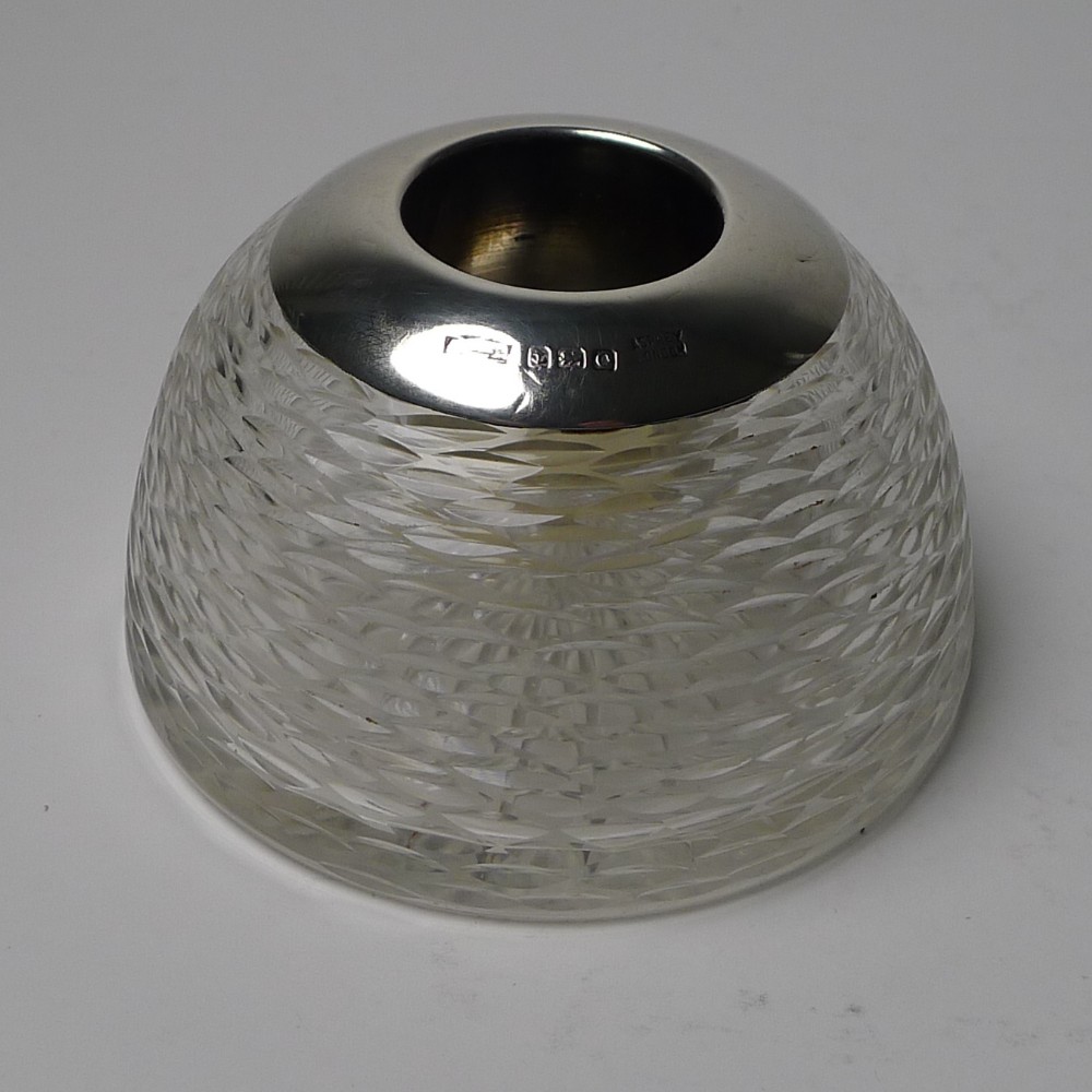 Asprey, London - Antique Cut Glass & Silver Match Striker