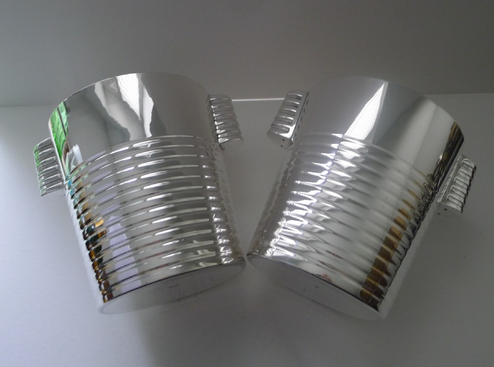 Luc Lanel for Christofle Pair Wine / Champagne Cooler - Ondulations c.1932 View VI