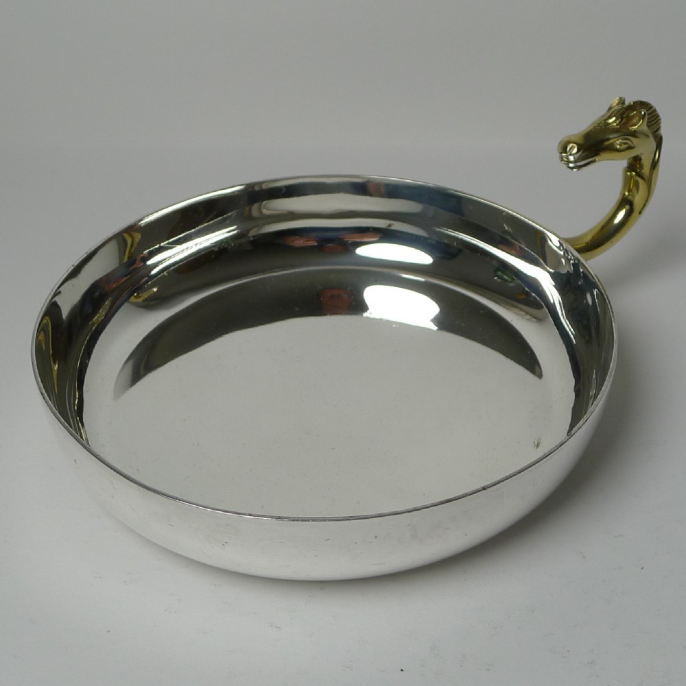 Hermes Silver Plate and Gold Plate Horse Vide Poche c.1960