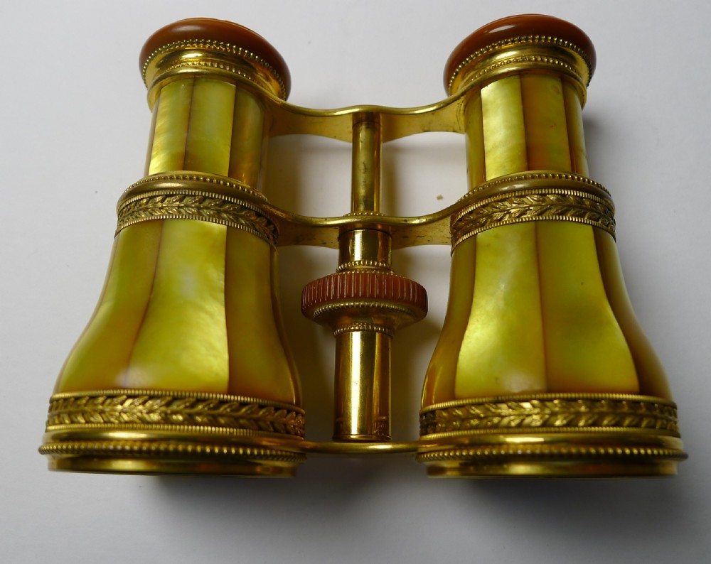 Rare French LeMaire, Paris Opera Glasses - Golden Mother of Pearl View IX