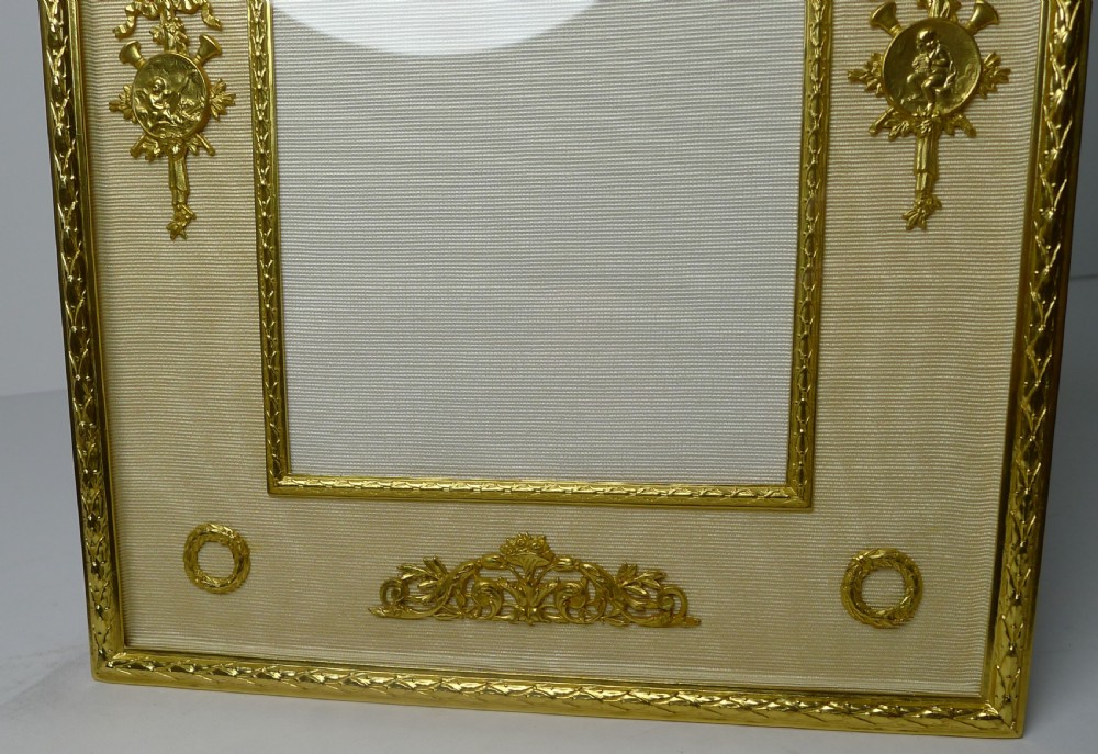 Large French Gilded Bronze Photograph / Picture Frame - Cherubs View III