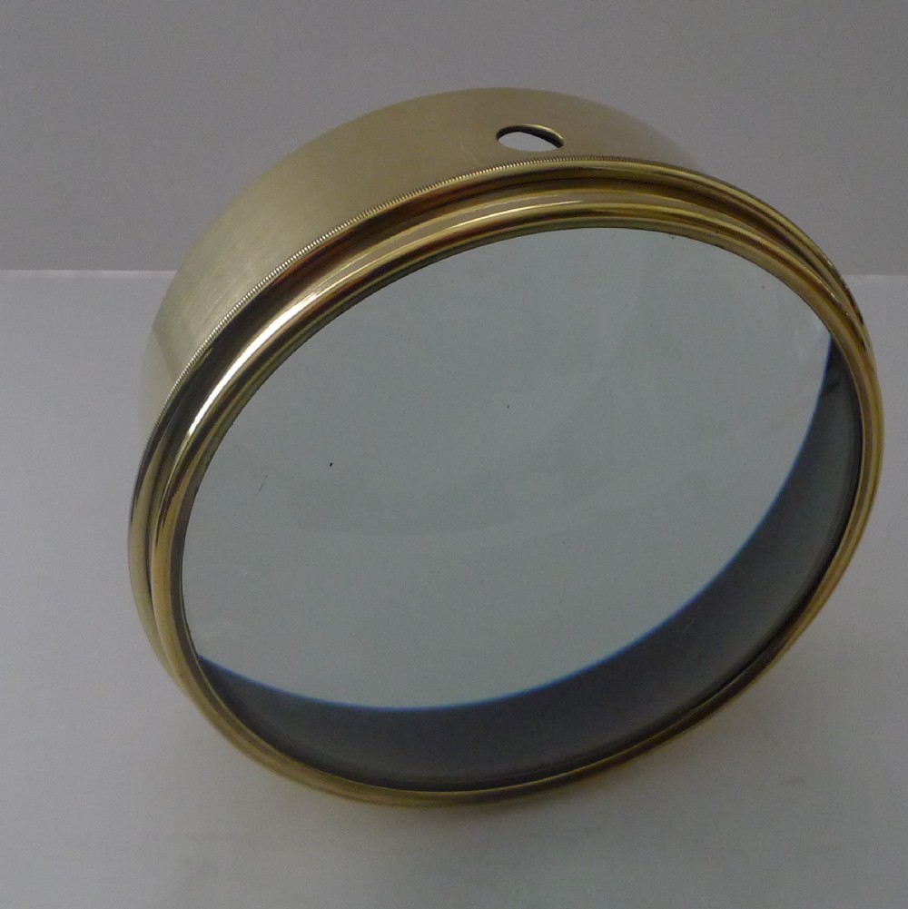 Oversized English Antique Brass Desk Magnifying Glass / Paperweight c.1910