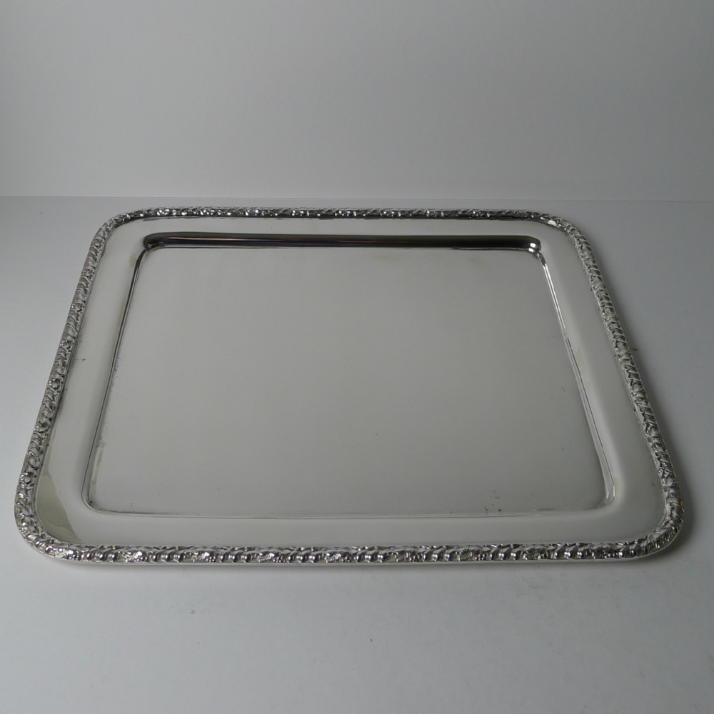 Elegant English Silver Plated Cocktail Tray by Barker Brothers c.1900