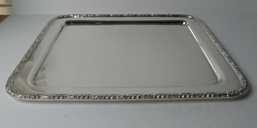 Elegant English Silver Plated Cocktail Tray by Barker Brothers c.1900 View VI