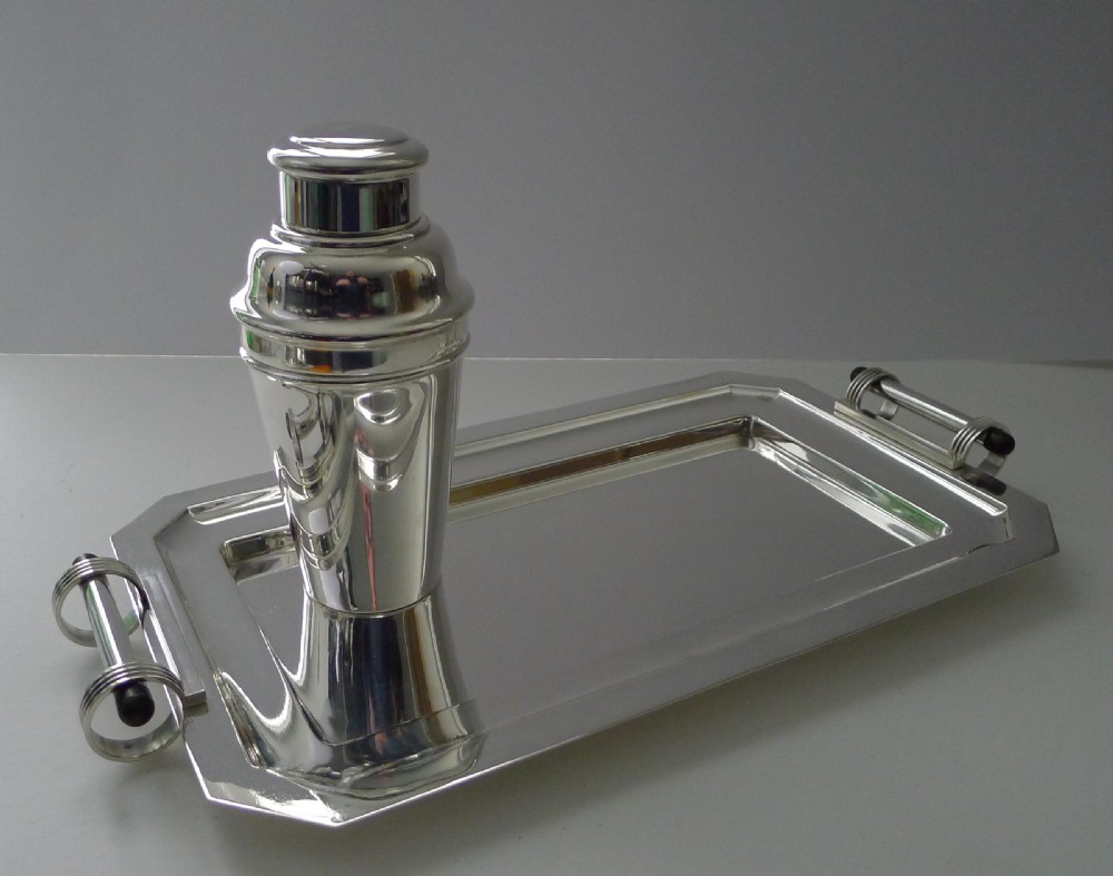 Albert Frionnet, Paris - Art Deco Silver Plated Cocktail Tray View VIII