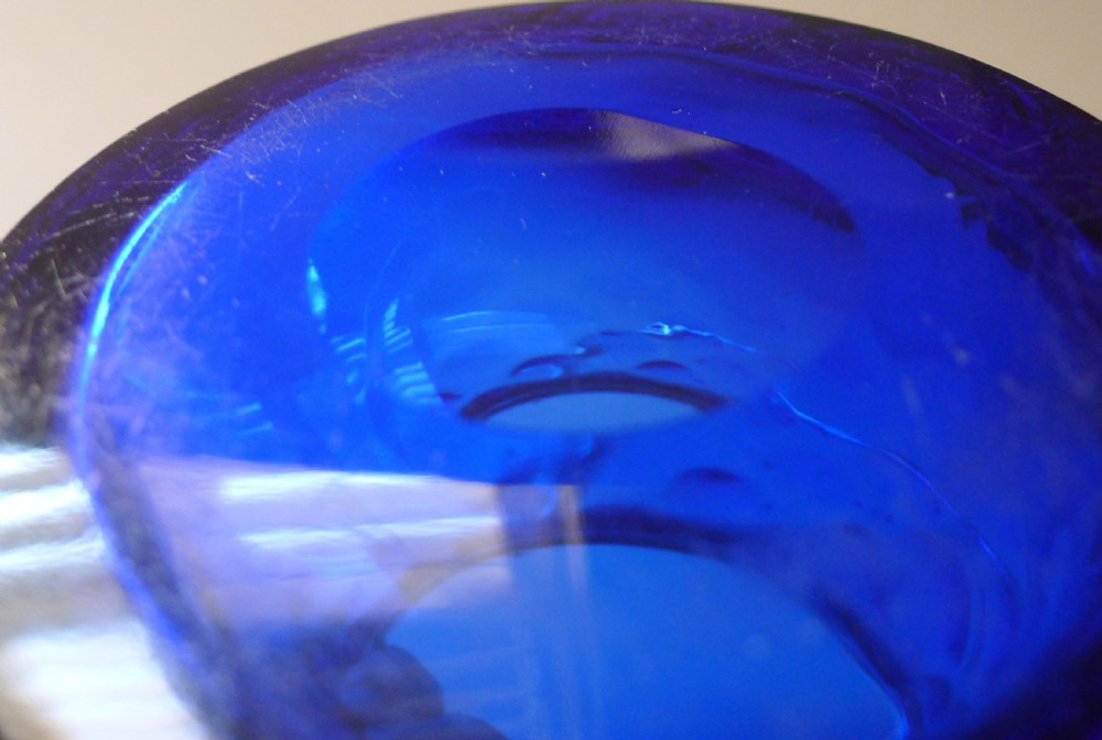 Vintage Bristol Blue Glass Ice Bucket c.1930 View VI