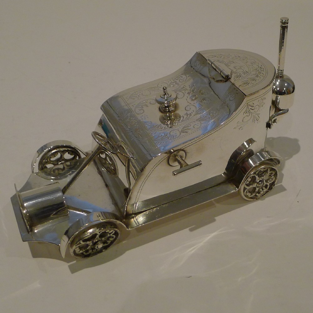 Vintage Asprey Silver Plated Car Tea Caddy c.1950