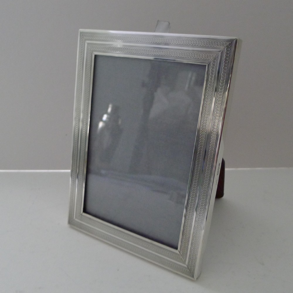 Smart Antique Engine-Turned Sterling Silver Picture Frame