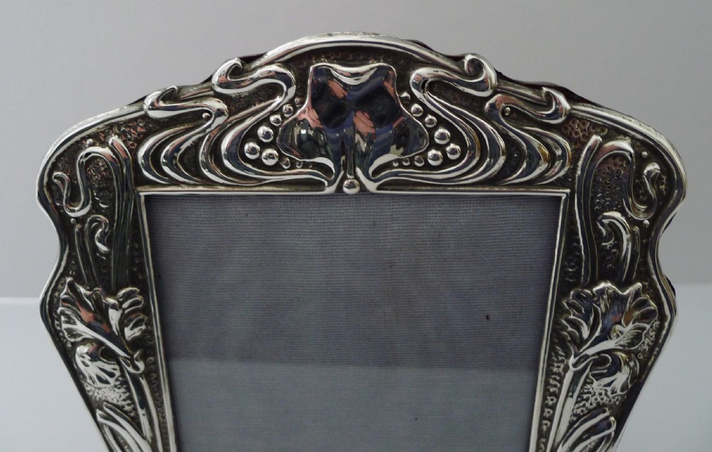 Antique English Art Nouveau Sterling Silver Picture Frame View II