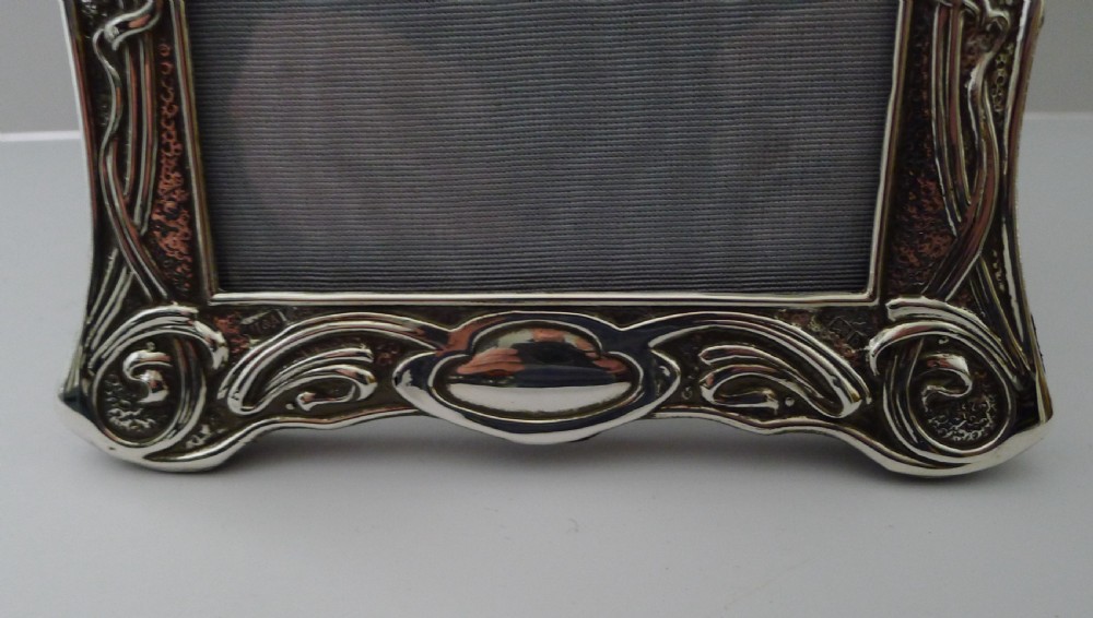 Antique English Art Nouveau Sterling Silver Picture Frame View III