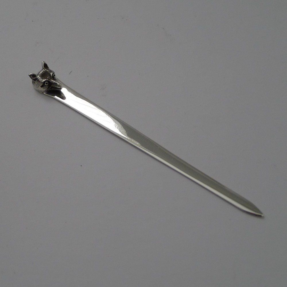 Asprey - Novelty Silver Fox Letter Opener - Chester 1928