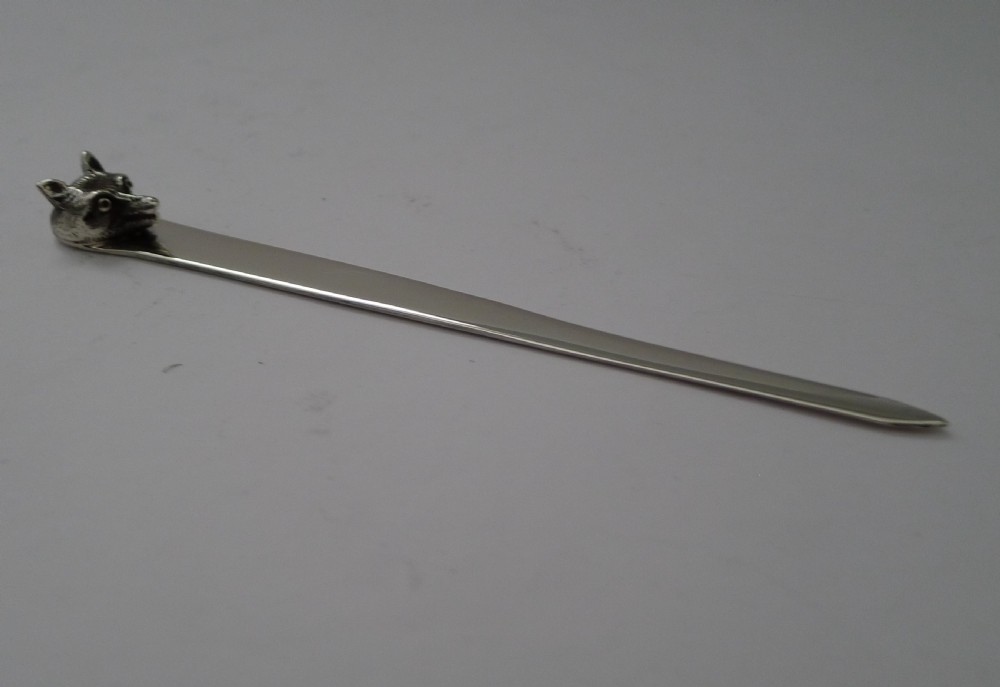 Asprey - Novelty Silver Fox Letter Opener - Chester 1928 View VI