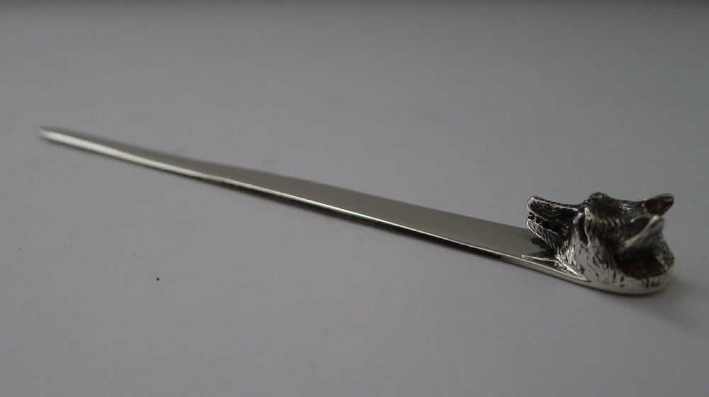 Asprey - Novelty Silver Fox Letter Opener - Chester 1928 View VII