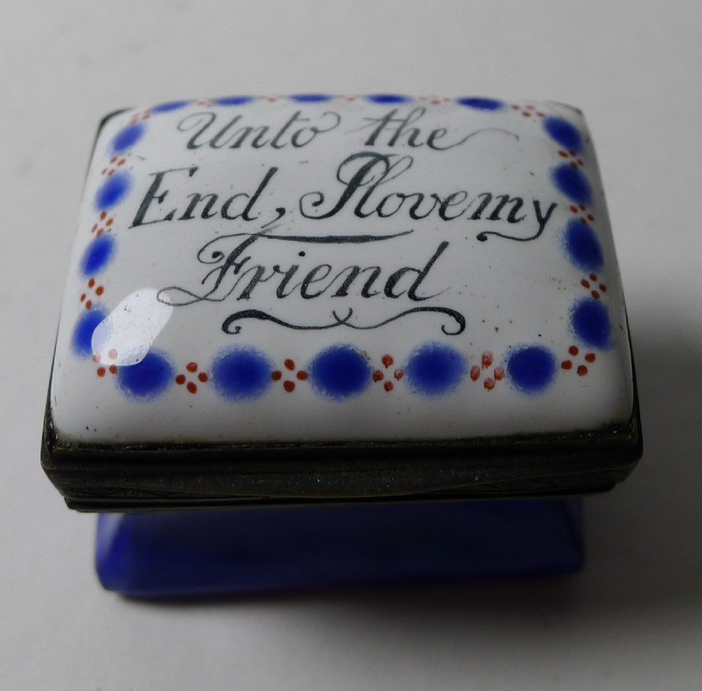 18th Century Antique Bilston Enamel Patch Box c.1760