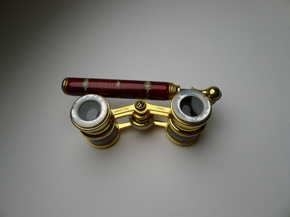 Stunning Hand-Painted Guilloche Enamel Opera Glasses c.1920 View VII