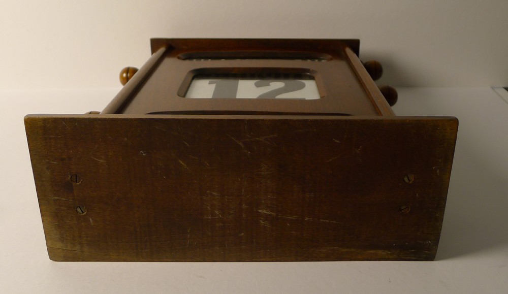 Large Antique English Mahogany Perpetual Desk Calendar c.1900 View VI