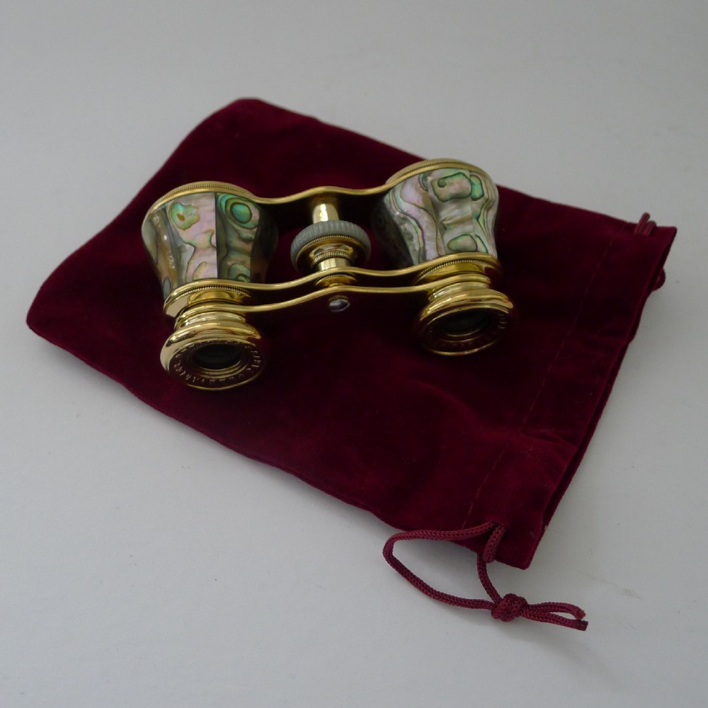 Superb Antique French Opera Glasses Signed Chevalier, Paris c.1900