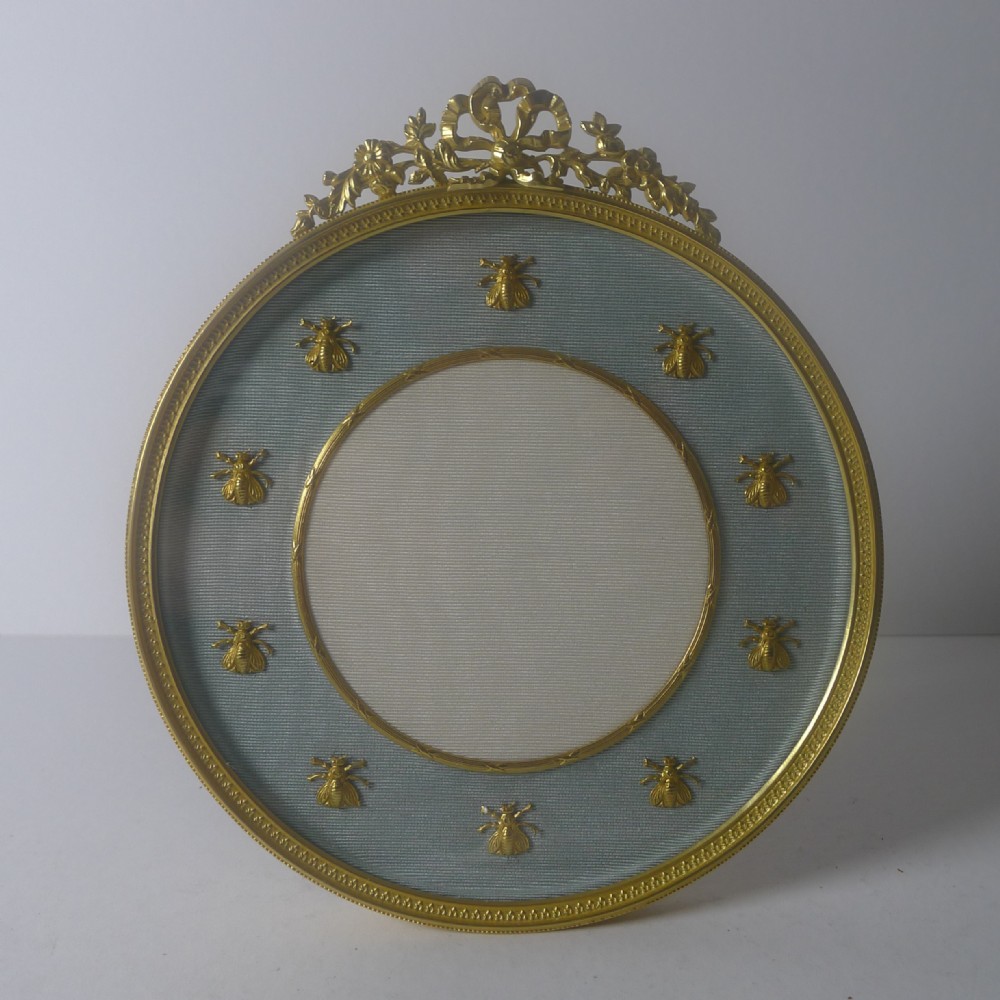 Antique French Gilded Bronze Photograph / Picture Frame - Napoleonic Bees
