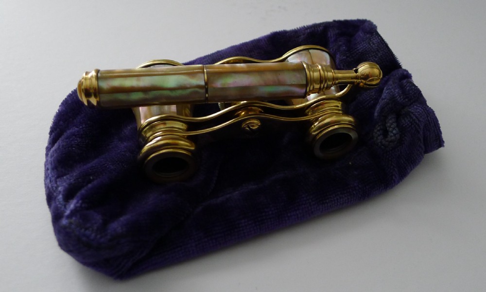 Asprey, London - Pair Mother of Pearl Opera Glasses c.1910/1920 View X